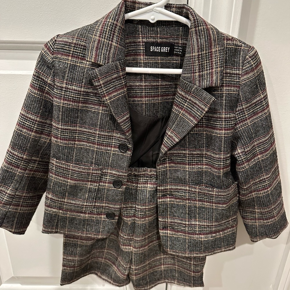 Suit jacket and shorts overalls worn once!